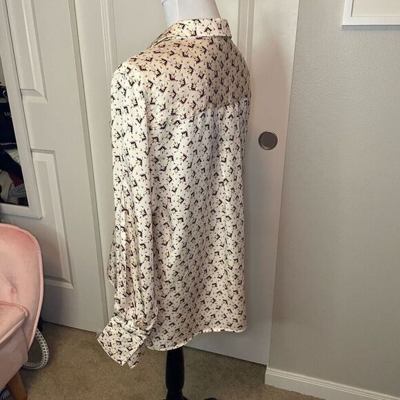 Reiss Pia Tetris Print Top Cream size 6 - Picture 5 of 16